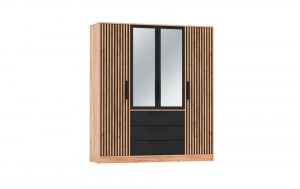 Вегас 83.07 Шкаф 4-х дверный с зеркалами (Олмеко) Дуб золотой